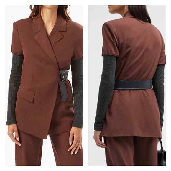 WEWOREWHAT Rib-sleeve Belted Blazer Size Small New with‎ Tags